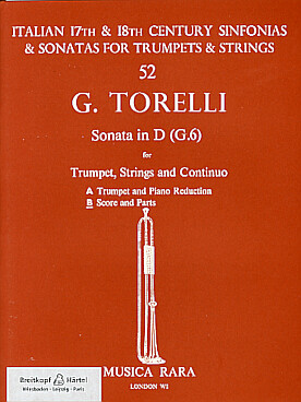 Illustration de Sonata G6 en ré M pour trompette, cordes et basse continue