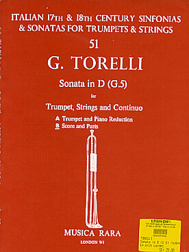 Illustration de Sonata G5 en ré M pour trompette, cordes et basse continue