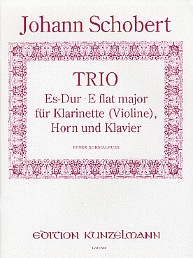 Illustration de Trio en mi b M pour clarinette (ou violon), cor et piano