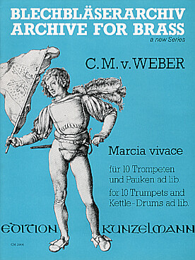 Illustration de Marcia vivace pour 10 trompettes et percussions ad lib.