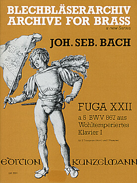 Illustration de Fugue N° 22 BWV 867 pour 3 trompettes et 2 trombones