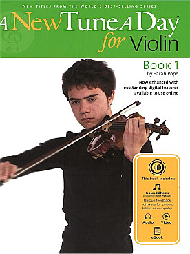 Illustration de A NEW TUNE A DAY for violin avec support audio - Vol. 1 (texte en anglais)