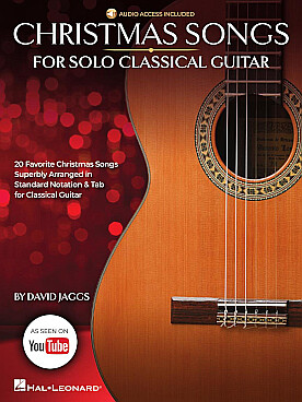 Illustration de Christmas songs for solo guitar (standard notation & tab)