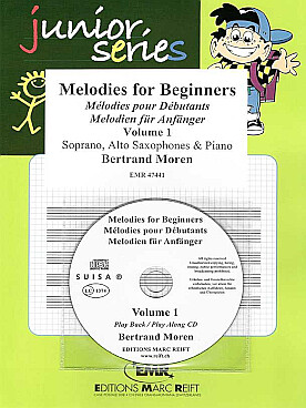 Illustration de Melodies for beginners for soprano, alto saxophone et piano - Vol. 1