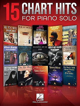 Illustration de 15 CHART HITS FOR PIANO SOLO