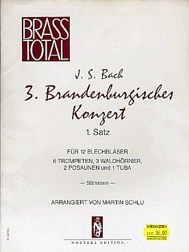 Illustration de 3 Brandenburgisches Konzert pour ensemble de 12 cuivres - N° 1 : Satz