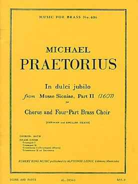 Illustration de In dulci jubilo pour chœur et quatuor de cuivres