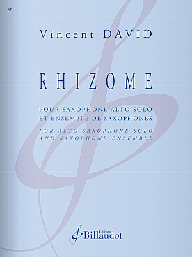 Illustration de Rhizome pour saxophone alto solo et ensemble de saxophones