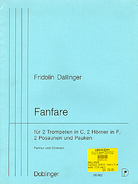 Illustration de Fanfare pour 2 trompettes, 2 cors en fa, 2 trombones et timbales