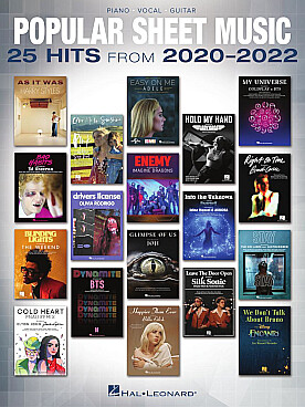 Illustration de POPULAR SHEET MUSIC : 25 hits from  2020-2022 (P/V/G)