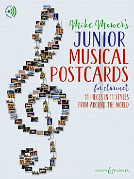 Illustration de Mike Mower's Junior Musical Postcard avec lien de téléchargement